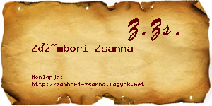 Zámbori Zsanna névjegykártya
